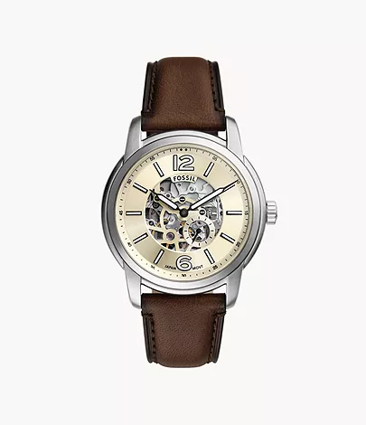 Fossil Heritage Automatic Brown Leather Watch