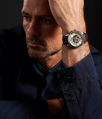 Fossil Heritage Automatic Brown Leather Watch